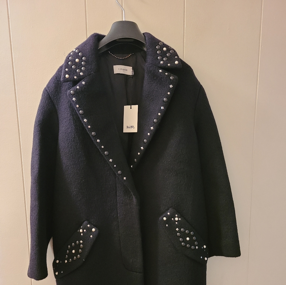Coach Wool Black studded Jacket